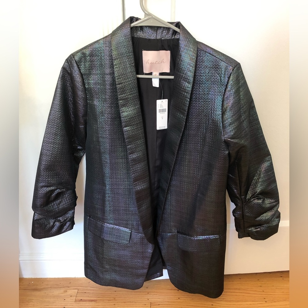 Hutch Anthropologie Black Iridescent Blazer